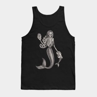 Mermaid skull fantasy surreal art. Tank Top